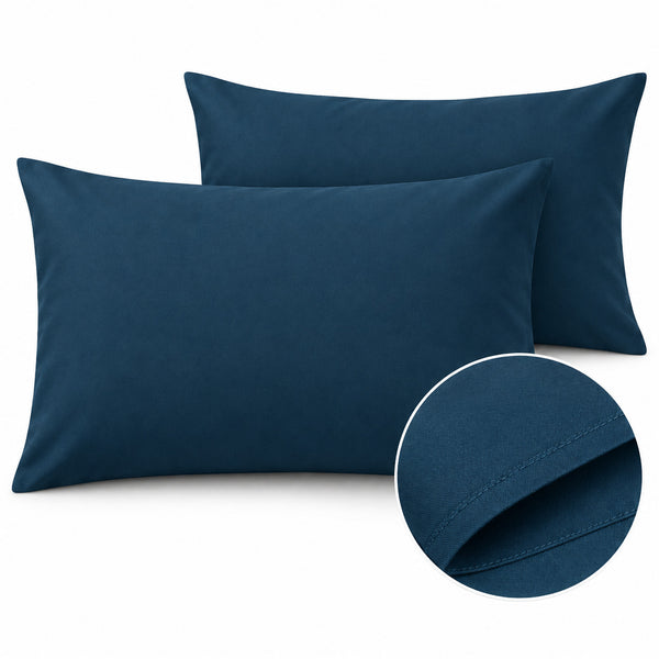 Aarniva 100% Cotton Solid Bedsheet Set | King/Queen | Soft & Breathable | Deep Ocean Blue | 400 TC | 6-Piece Set