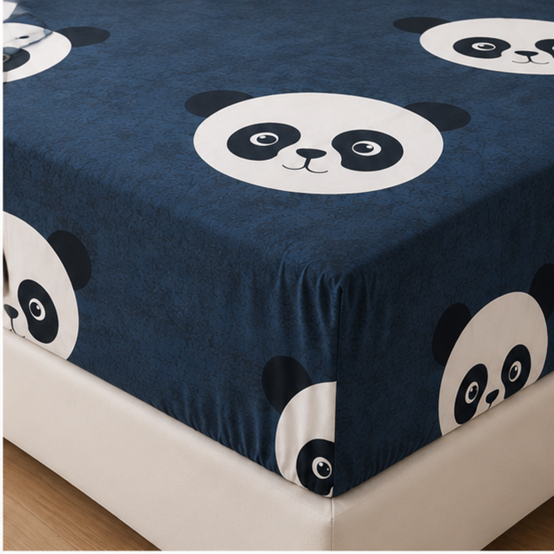 Aarniva Breathable Polyester Panda Pals Comforter Set | King/Queen | 250 GSM | Ultra-Soft & Cozy | Deep Sea | 5-Piece Set