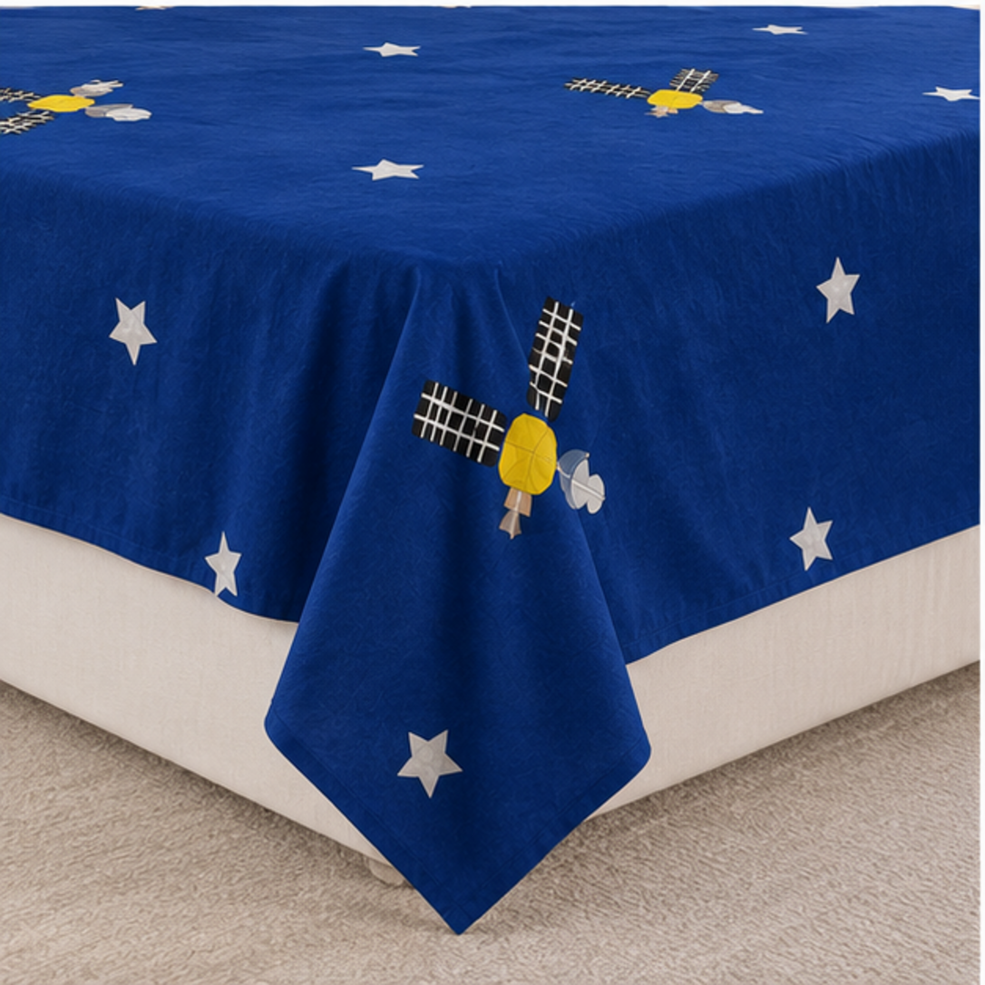 Aarniva Breathable Polyester Little Space Explorer Comforter Set | King/Queen | 250 GSM | Ultra-Soft & Cozy | Deep Sea | 5-Piece Set
