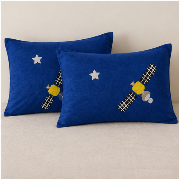 Aarniva Breathable Polyester Little Space Explorer Comforter Set | King/Queen | 250 GSM | Ultra-Soft & Cozy | Deep Sea | 5-Piece Set