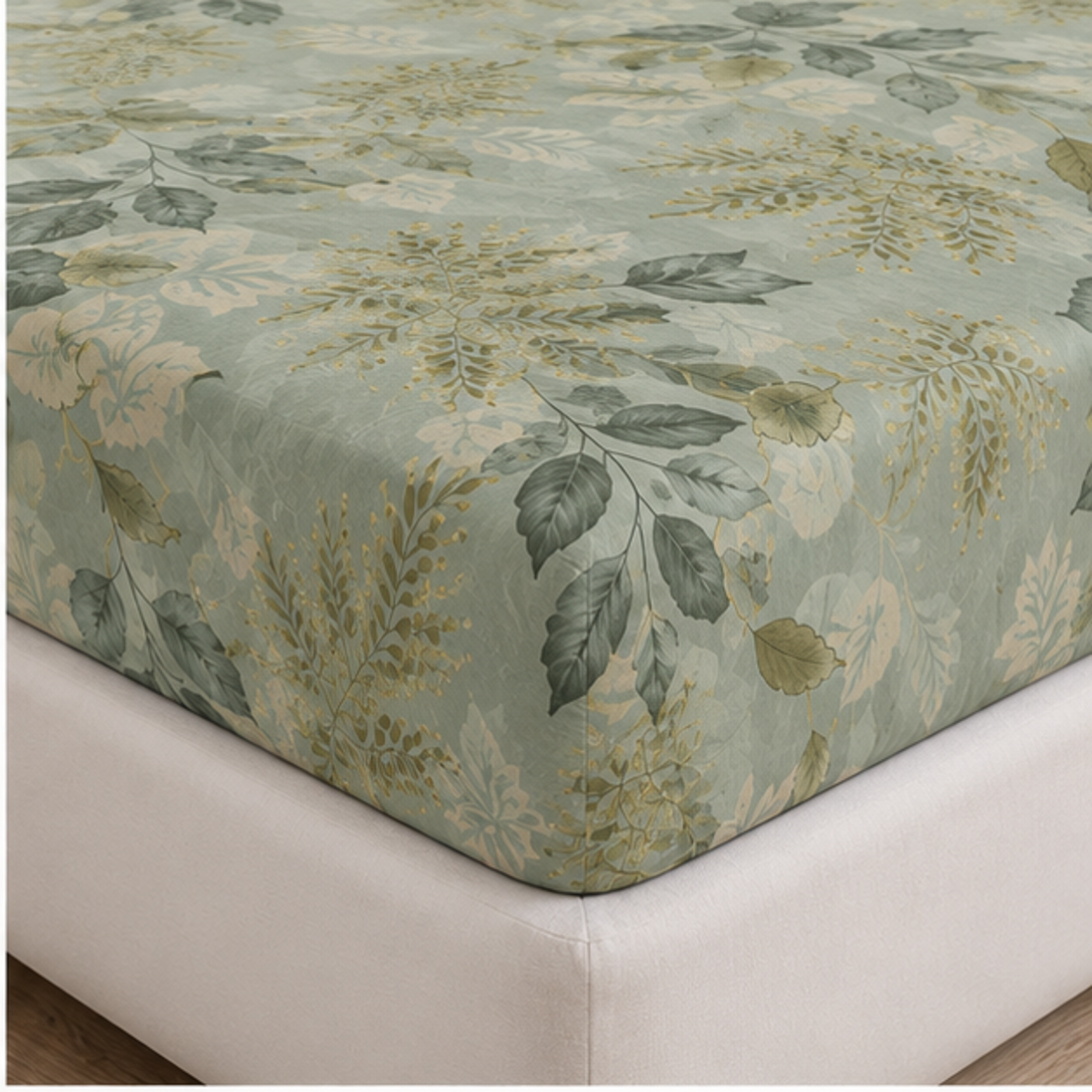 Aarniva Breathable Polyester Sage Botanical Garden Comforter Set | King/Queen | 250 GSM | Ultra-Soft & Cozy | Vintage Rose Garden | 5-Piece Set