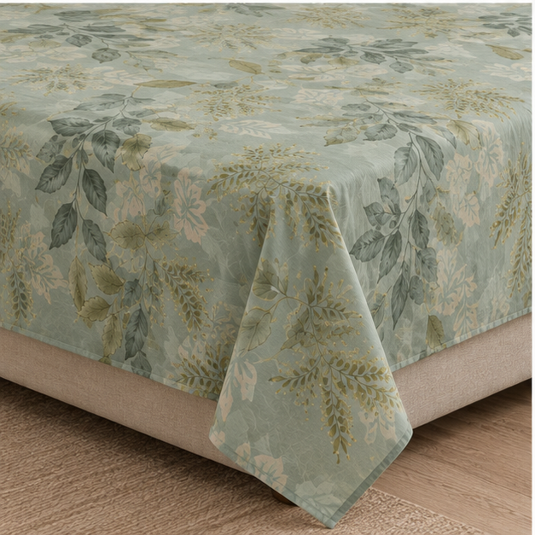 Aarniva Breathable Polyester Sage Botanical Garden Comforter Set | King/Queen | 250 GSM | Ultra-Soft & Cozy | Vintage Rose Garden | 5-Piece Set