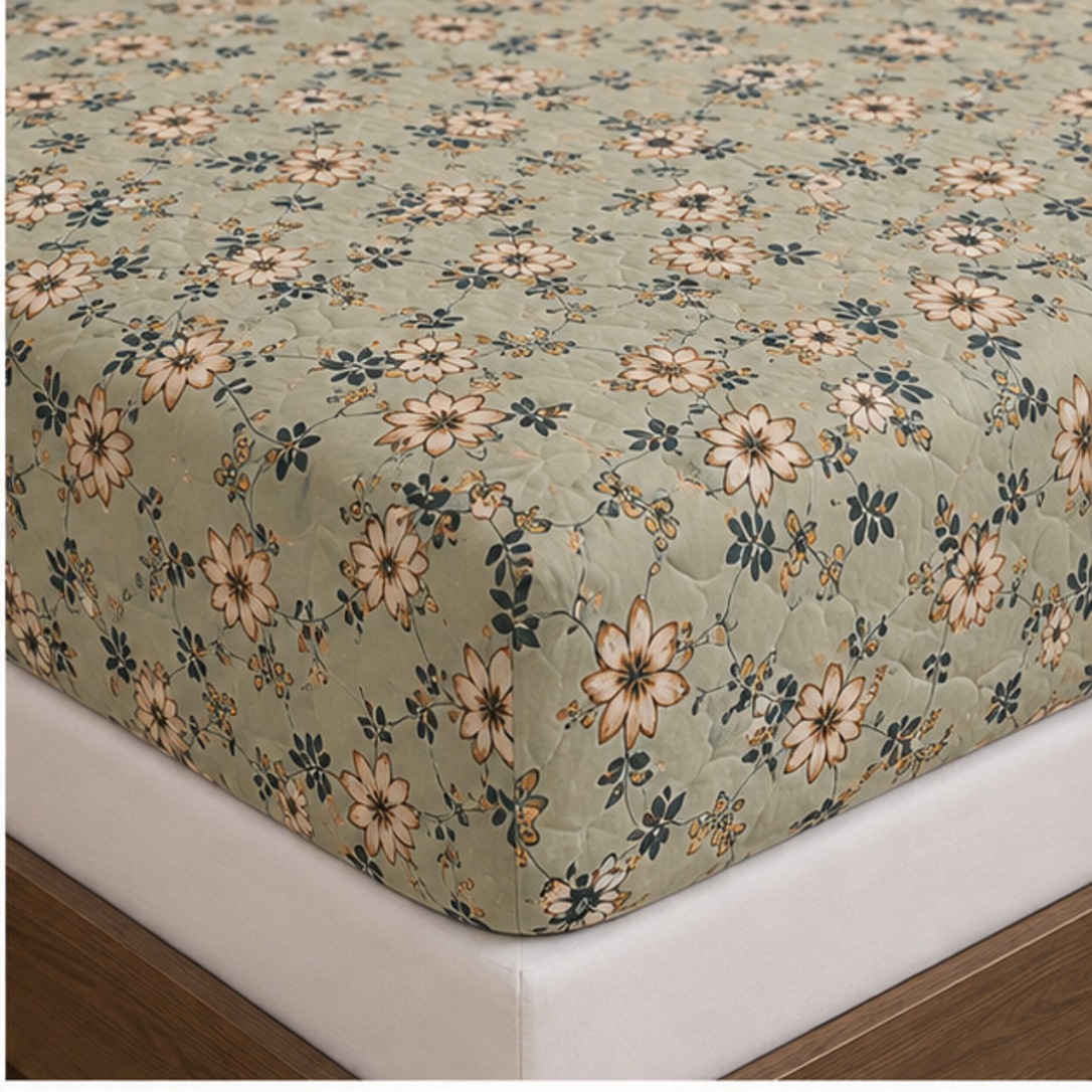 Aarniva Breathable Polyester Sage Blossom Vine Comforter Set | King/Queen | 250 GSM | Ultra-Soft & Cozy | Vintage Rose Garden | 5-Piece Set