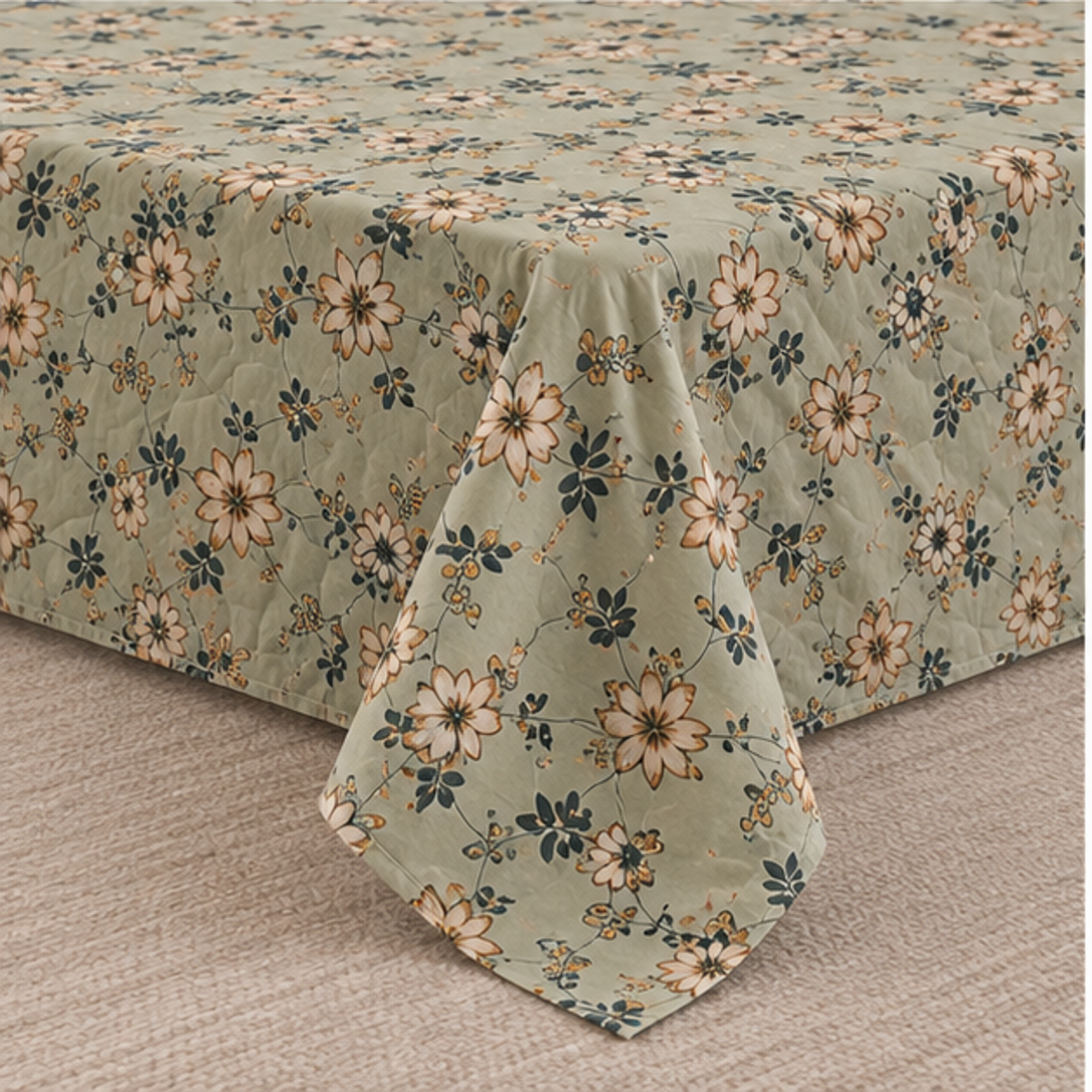 Aarniva Breathable Polyester Sage Blossom Vine Comforter Set | King/Queen | 250 GSM | Ultra-Soft & Cozy | Vintage Rose Garden | 5-Piece Set