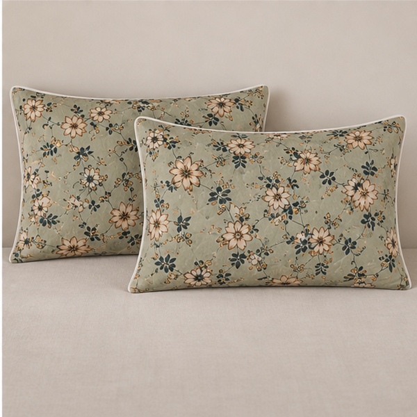 Aarniva Breathable Polyester Sage Blossom Vine Comforter Set | King/Queen | 250 GSM | Ultra-Soft & Cozy | Vintage Rose Garden | 5-Piece Set