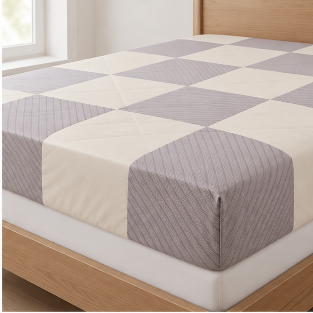 Aarniva Breathable Polyester Sandstone Geometry Comforter Set | King/Queen | 250 GSM | Ultra-Soft & Cozy | Sage Horizon | 5-Piece Set