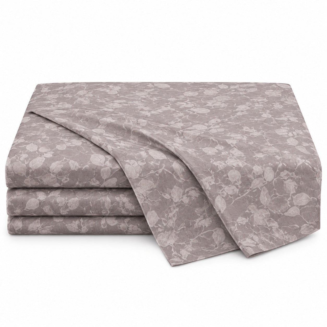 Aarniva 100% Cotton Botanical Bedsheet Set | King | Soft & Breathable | Dusty Mauve Foliage | 4-Piece Set