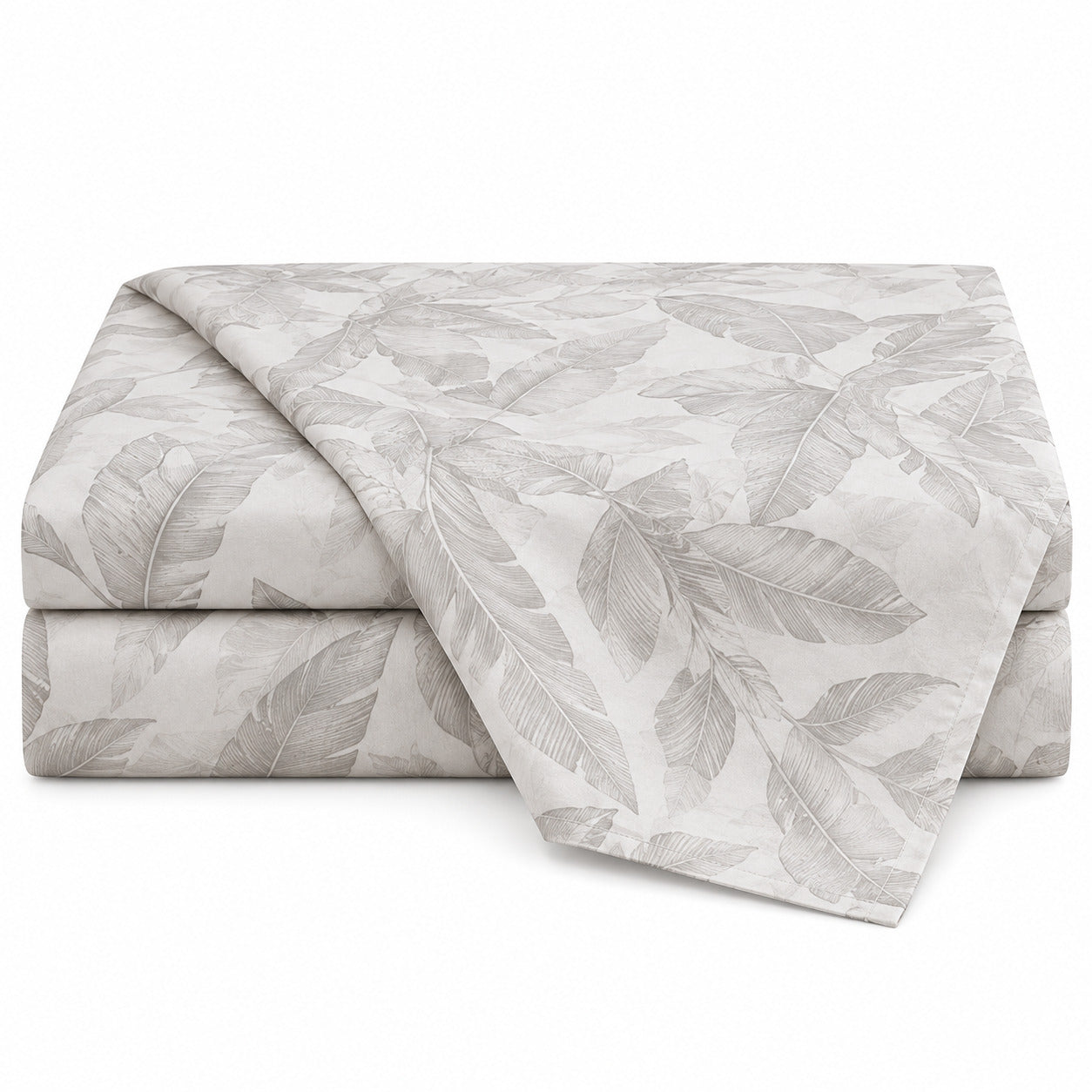 Aarniva 100% Cotton Botanical Bedsheet Set | King | Soft & Breathable | Misty Leaf Ivory | 4-Piece Set