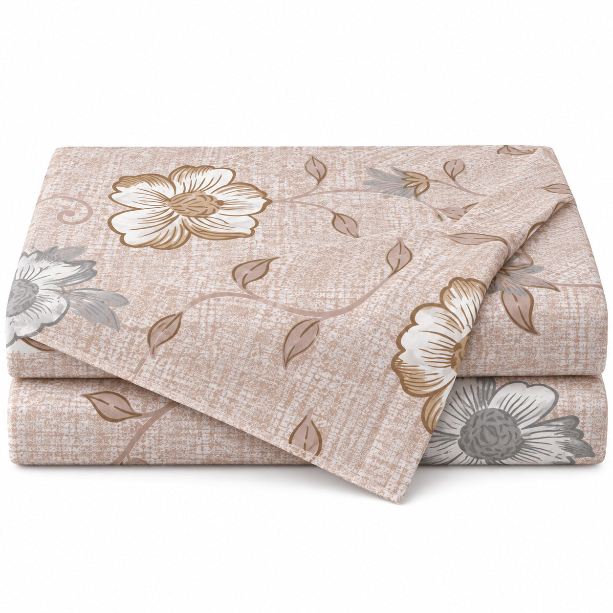 Aarniva 100% Cotton Floral Bedsheet Set | King | Soft & Breathable | Blush Meadow Floral | 4-Piece Set