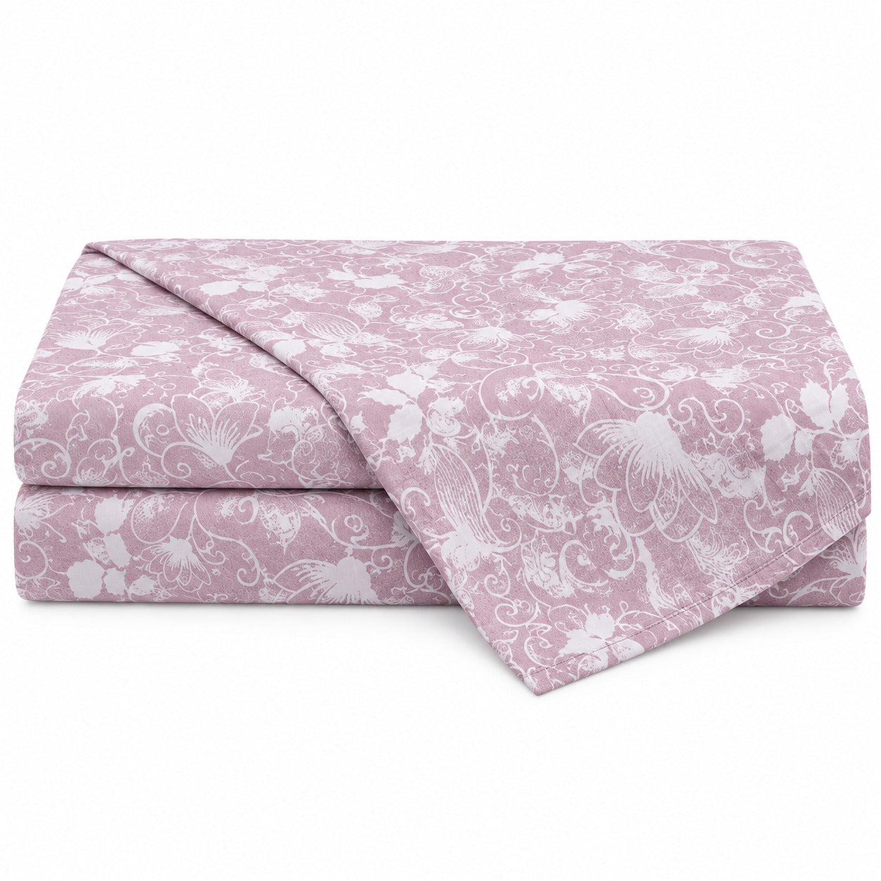 Aarniva 100% Cotton Floral Bedsheet Set | King | Soft & Breathable | Dusty Rose Floral Vine | 4-Piece Set