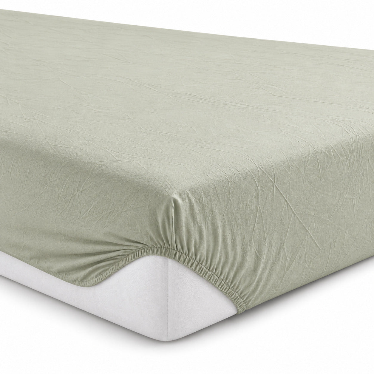 Aarniva 100% Cotton Solid Bedsheet Set | King/Queen | Soft & Breathable | Misty Sage | 6-Piece Set