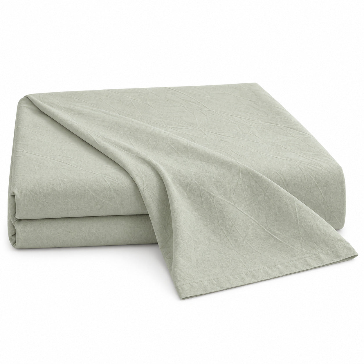 Aarniva 100% Cotton Solid Bedsheet Set | King/Queen | Soft & Breathable | Misty Sage | 6-Piece Set