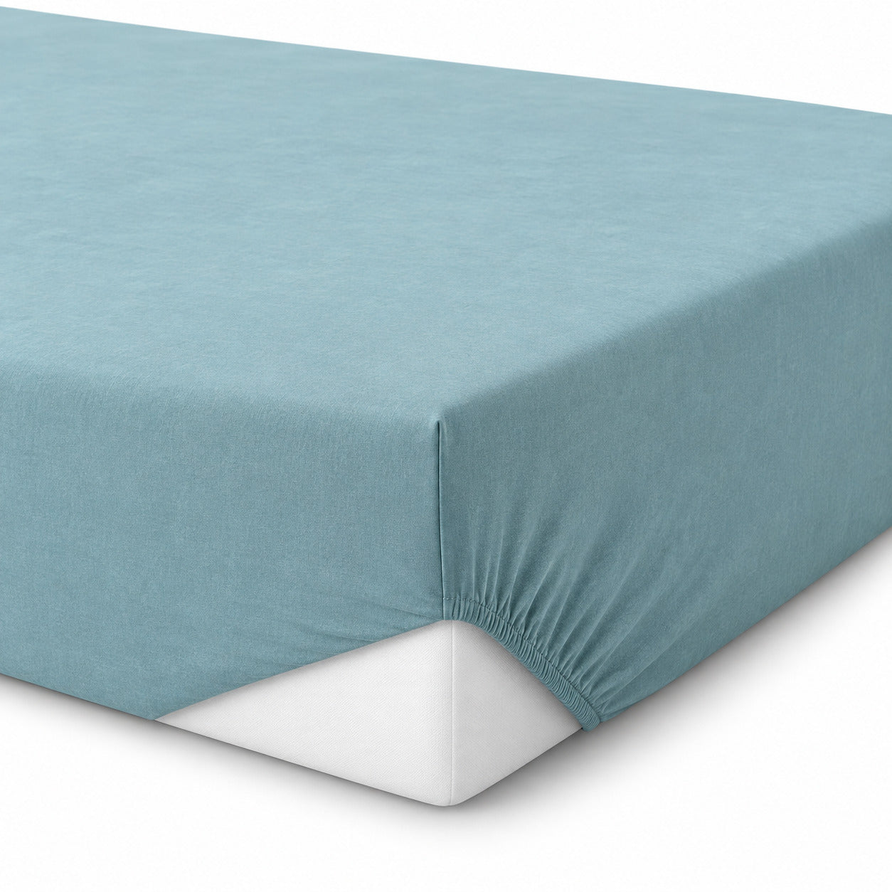 Aarniva 100% Cotton Solid Bedsheet Set | King/Queen | Soft & Breathable | Aqua Mist | 6-Piece Set