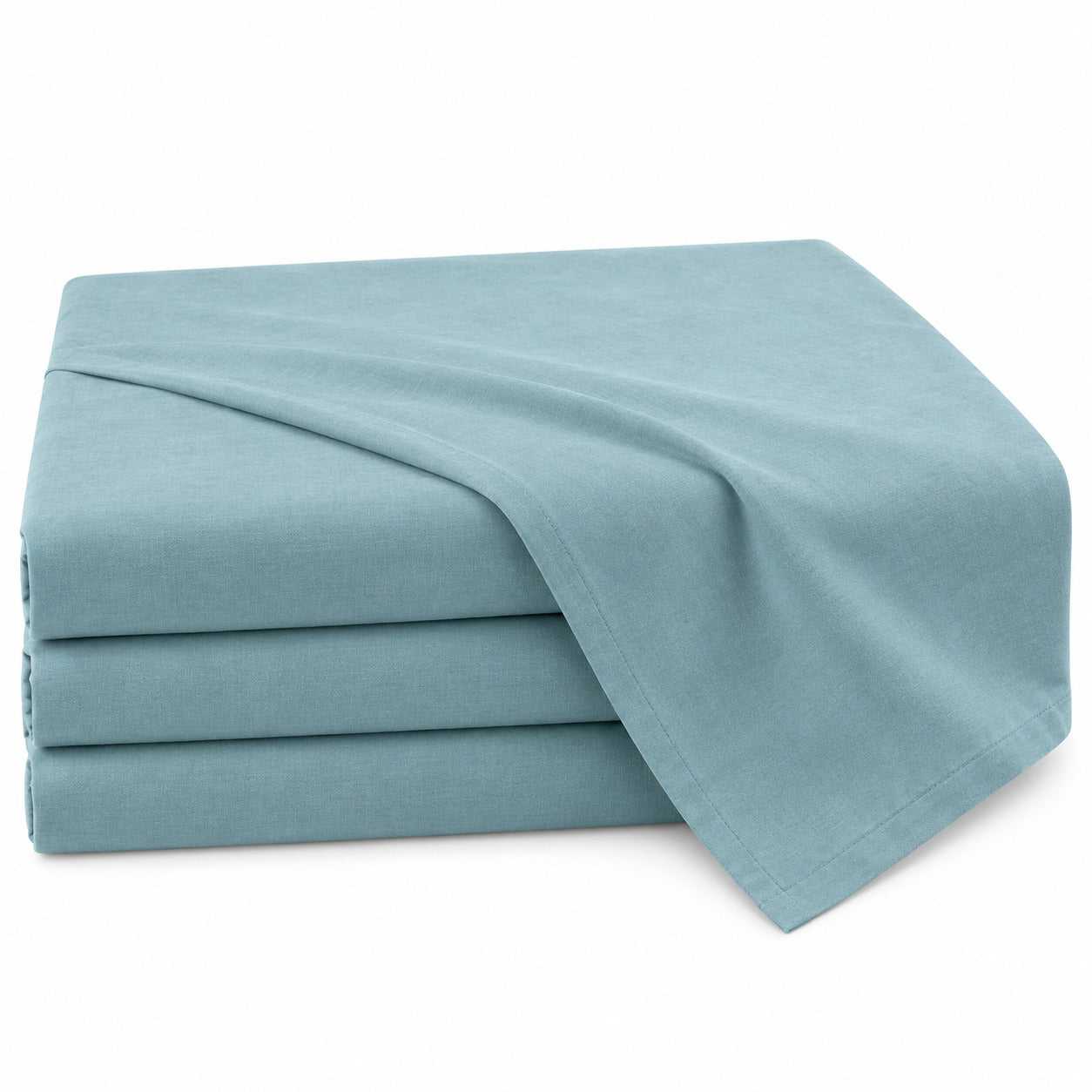 Aarniva 100% Cotton Solid Bedsheet Set | King/Queen | Soft & Breathable | Aqua Mist | 6-Piece Set