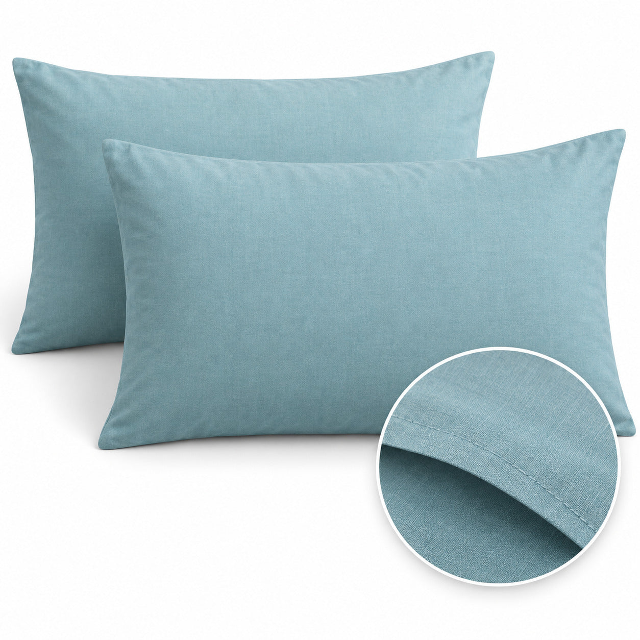 Aarniva 100% Cotton Solid Bedsheet Set | King/Queen | Soft & Breathable | Aqua Mist | 6-Piece Set