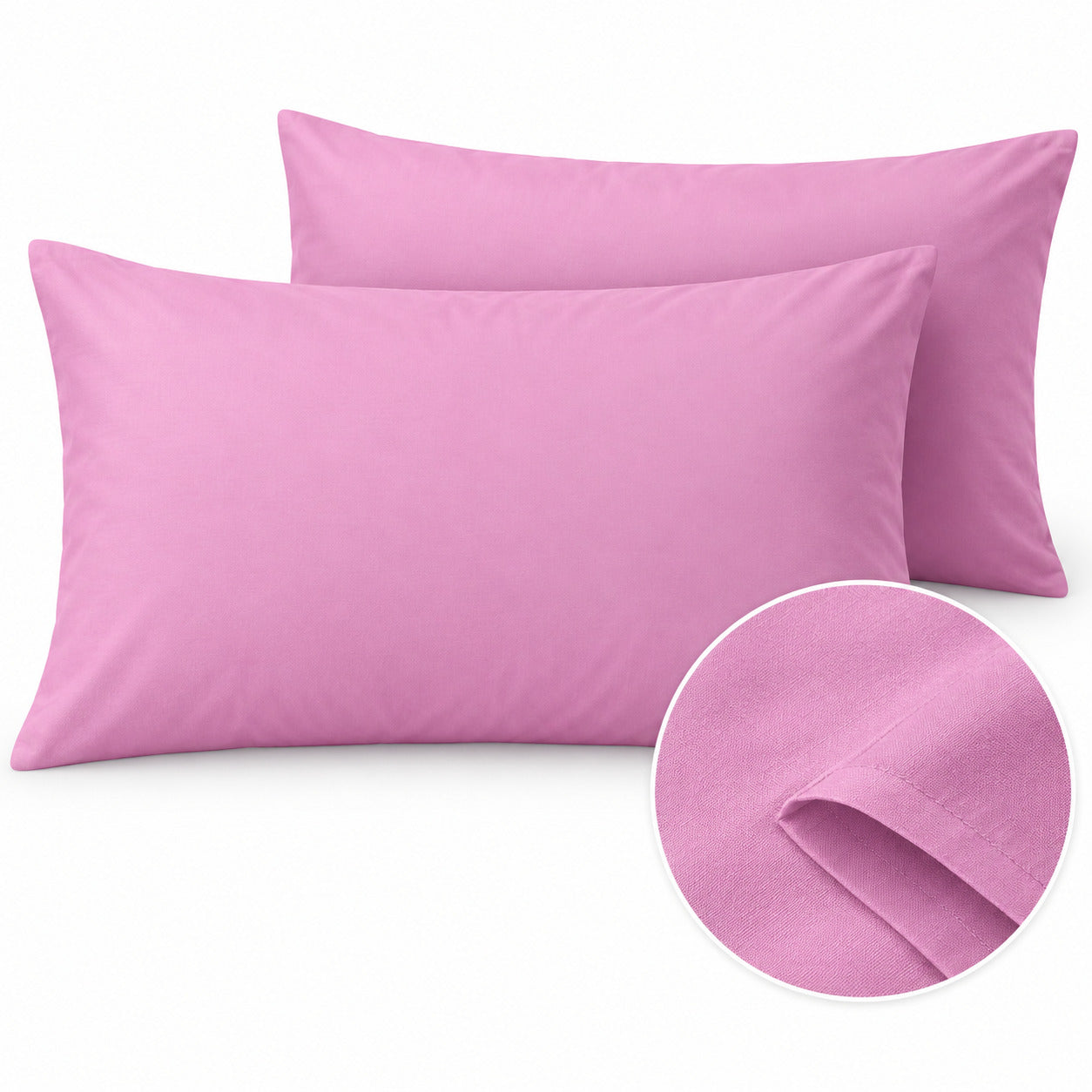Aarniva 100% Cotton Solid Bedsheet Set | King/Queen | Soft & Breathable | Orchid Pink | 6-Piece Set