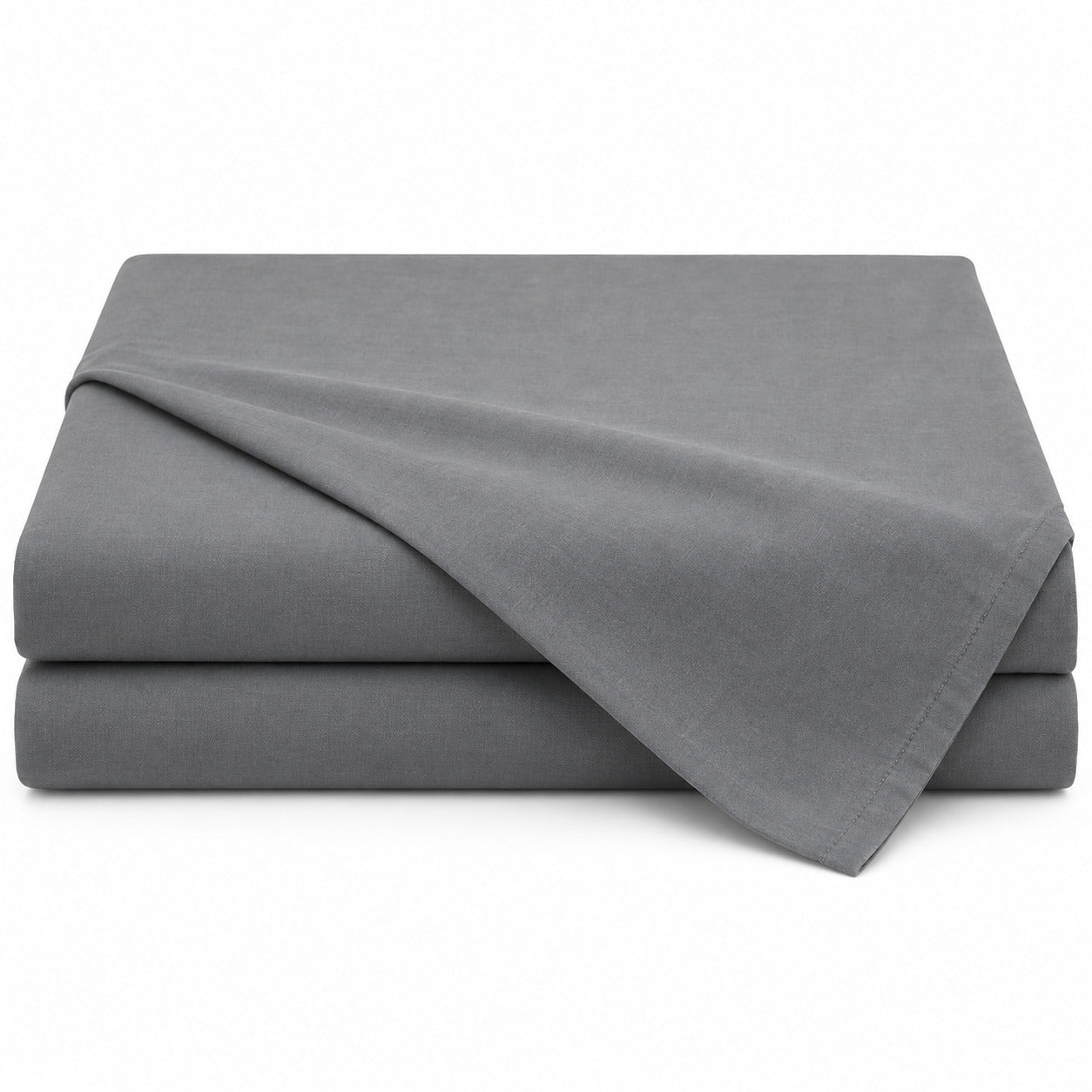 Aarniva 100% Cotton Solid Bedsheet Set | King/Queen | Soft & Breathable | Charcoal Grey | 6-Piece Set