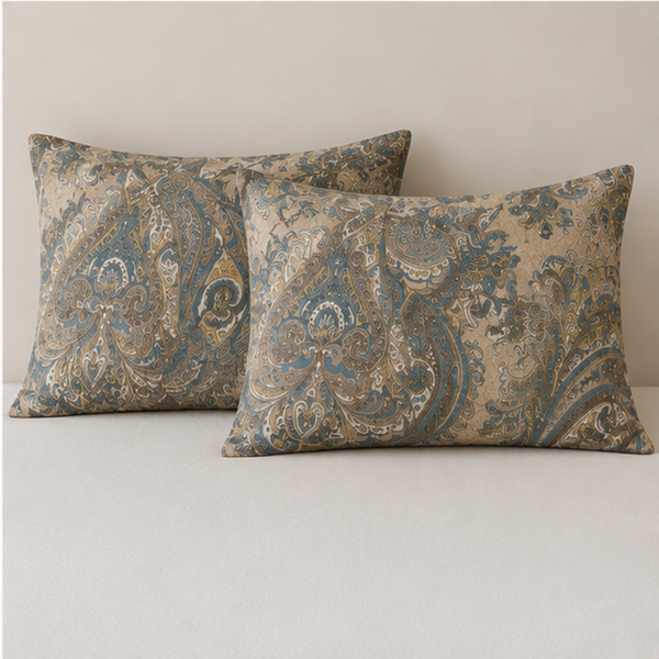 Aarniva Breathable Polyester Vintage Paisley Heritage Comforter Set | King/Queen | 250 GSM | Ultra-Soft & Cozy | Antique Teal | 5-Piece Set
