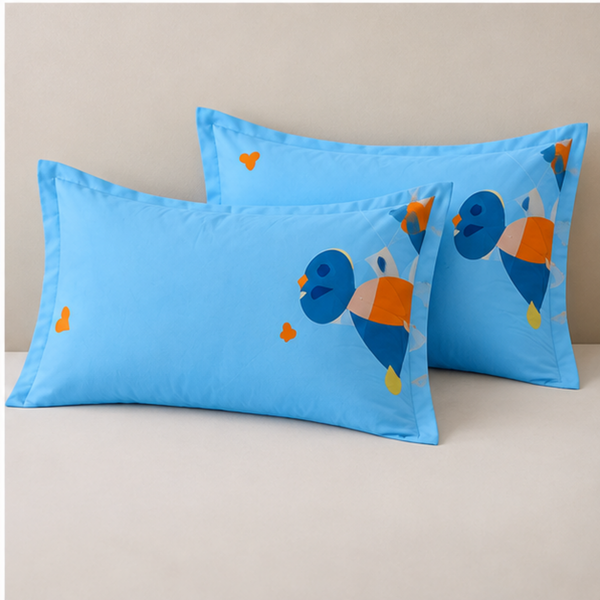Aarniva Breathable Polyester Sweet Ocean Friends Comforter Set | King/Twin | 250 GSM | Ultra-Soft & Cozy | Aqua Blue | 5-Piece Set