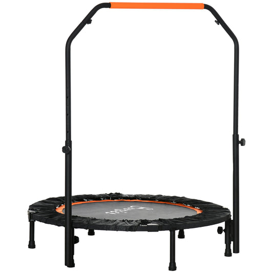 Soozier 40" Foldable Mini Fitness Trampoline, with Adjustable Foam Handle, Orange