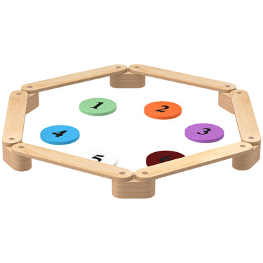 Qaba 6 PC Wooden Balance Beam for Kids, for Coordination, for Indoor Outdoor
