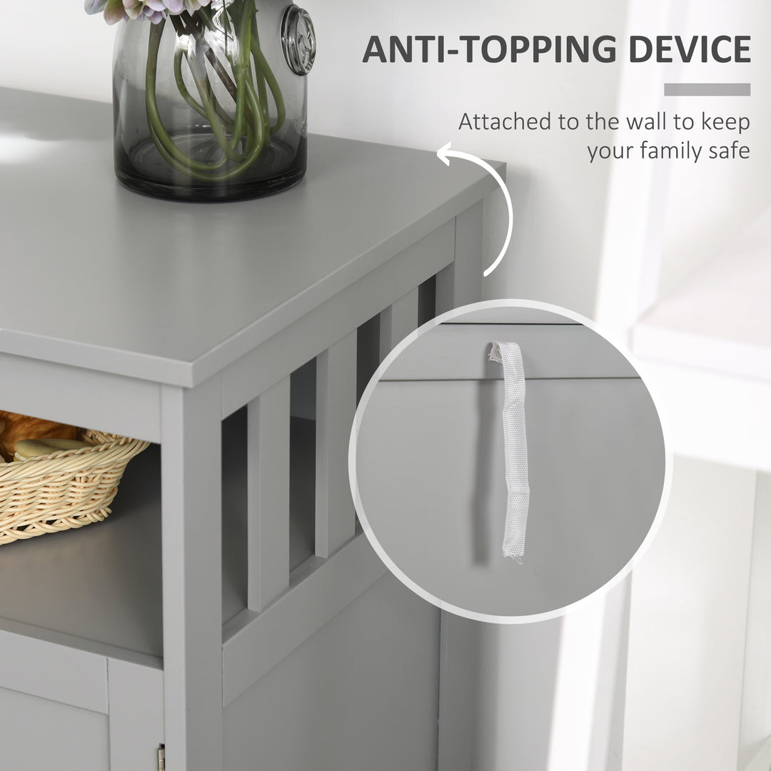 HOMCOM Wooden Console Table with Open Shelf and 2 layers Cabinet  Kitchen Furniture