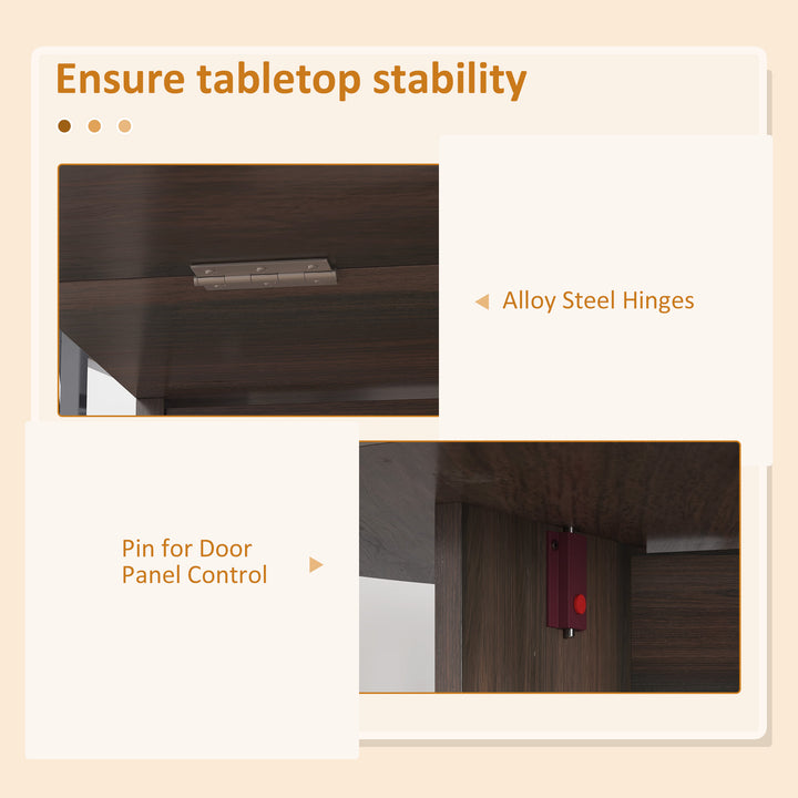 HOMCOM Oval Folding Dining Table, Space Saving Drop Leaf Kitchen Table for Dining Room, Living Room, Distressed Brown