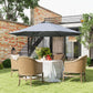 Outsunny 11FT Patio Umbrella, Cantilever Umbrella with 8 Ribs, 360Â° Rotation, Easy Adjustment for Garden, Deck, UPF 50+, Grey
