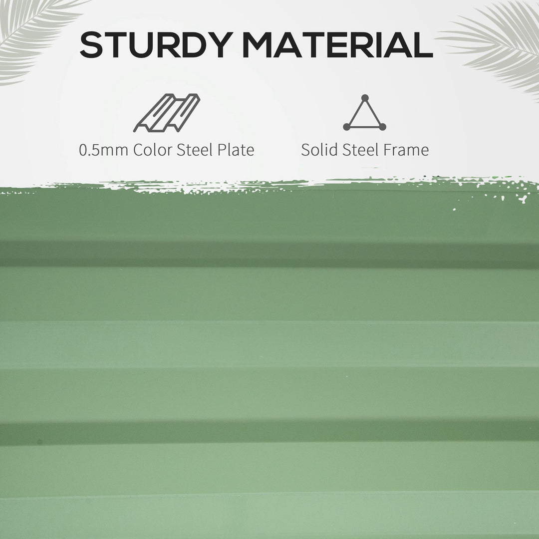 Outsunny Steel Outdoor Raised Garden Bed with Greenhouse,Cover, Roll Up Door, Dual Use, 50"x37.4"x36.2", Green