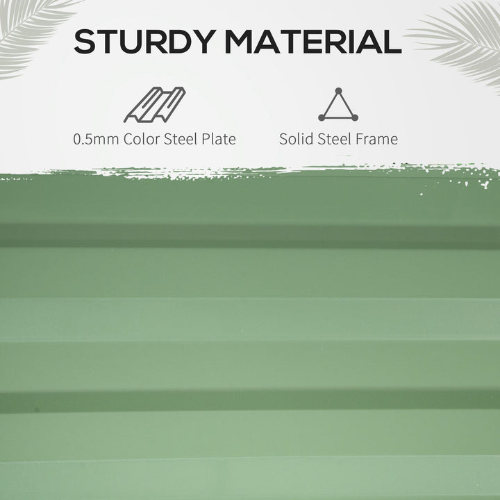 Outsunny Steel Outdoor Raised Garden Bed with Greenhouse,Cover, Roll Up Door, Dual Use, 50"x37.4"x36.2", Green