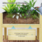Outsunny Wooden Raised Garden Bed with Acrylic Panels, Raised Planter Box with Drainage Holes, 43.3" x 19.7" x 31.5"
