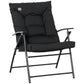 Outsunny Foldable Lounge Chair, Fabric Upholstered Recliner, Outdoor Lounger with Armrest, Metal Frame for Backyard, Blue