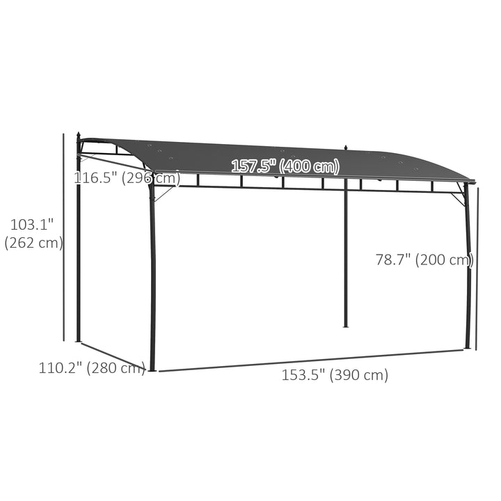 Outsunny 10' x 13' Outdoor Pergola with UV30+ Protection Canopy and Steel Frame for Porch, Patio, Deck, Backyard, Dark Grey