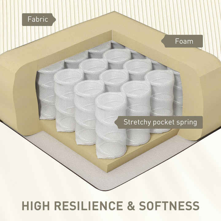 HOMCOM Push Back Recliner Chair, Vibration Massage Recliner for Living Room with Extendable Footrest, Remote, Pocket, Cream