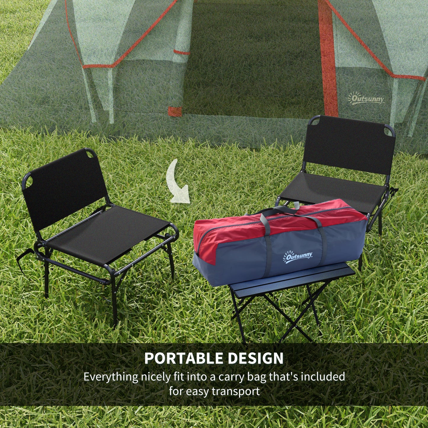 Outsunny 5-6 Person Family Tent, Outdoor Camping Tent with Lighting Hook, Carrying Bag for Camping, Hiking and Travelling, Grey