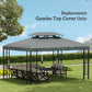 Outsunny 13' x 10' Gazebo Replacement Canopy, 2 Tier Top Roof Garden Pavilion UV Cover, Brown (TOP ONLY)