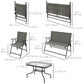 Outsunny OutdoorÂ 4 Pieces Patio Furniture Set,Â Garden Set with Two Foldable Armchairs, a Loveseat &Â GlassÂ TopÂ Table, Mixed Brown