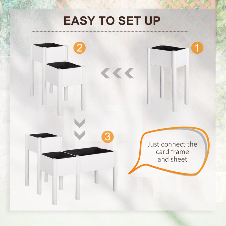 Outsunny 46'' x 34'' x 33'' Elevated Planter Box with Legs, DIY Wooden Raised Garden Bed with Non-woven Liner, Freestanding Plant Stand for Vegetables, Herb and Flowers