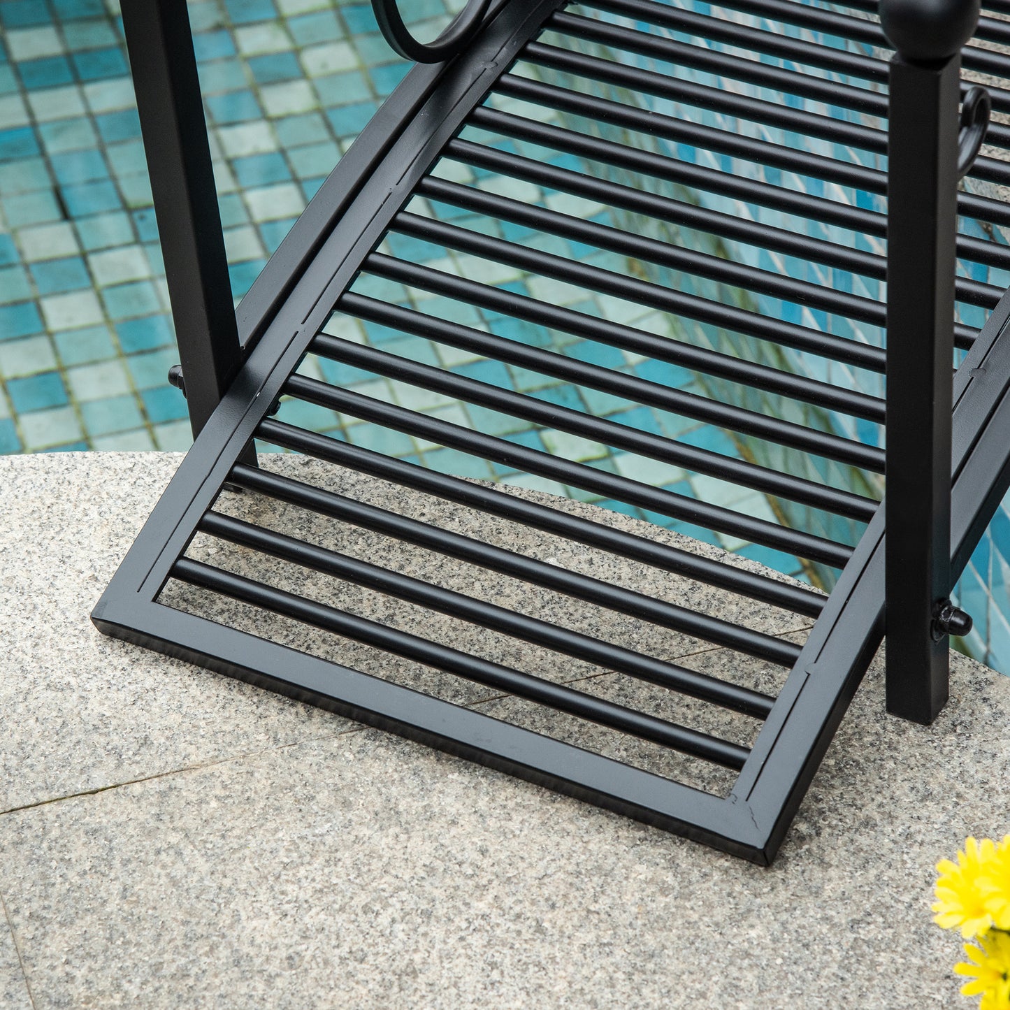 Outsunny Garden Bridge 3.3FT, Decorative Classic Backyard Pond Bridge with Safety Railings Brown