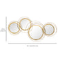 HOMCOM Metal Wall Art Gold Frame Circle Bathroom Mirror Decor Home Hanging Wall Sculptures for Living Room Bedroom Dining Room, 42.25" W x 22" H, Gold