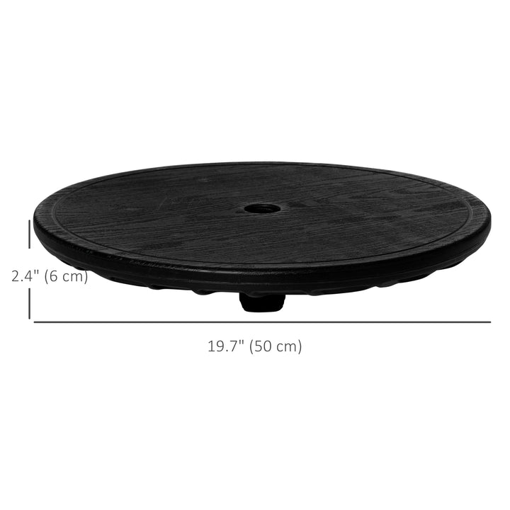 Outsunny 19.7" Round Patio Umbrella Table Tray for Swimming Pool, Beach, Patio, Deck, Garden, Easy to Install, Black