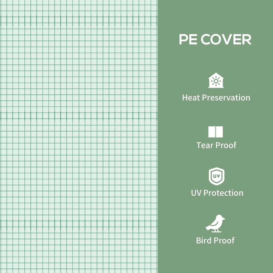 Outsunny Portable Greenhouse, Outdoor Hot House Plant Flower Greenhouse with 4 Tier Shelves, Steel Frame, PE Cover, Dark Green