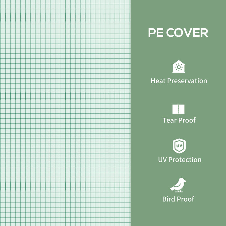 Outsunny Portable Greenhouse, Outdoor Hot House Plant Flower Greenhouse with 4 Tier Shelves, Steel Frame, PE Cover, Dark Green