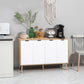 HOMCOM Modern Sideboard and Buffet, Dining Room Cabinet with Adjustable Shelves for Kitchen, Living Room, Natural