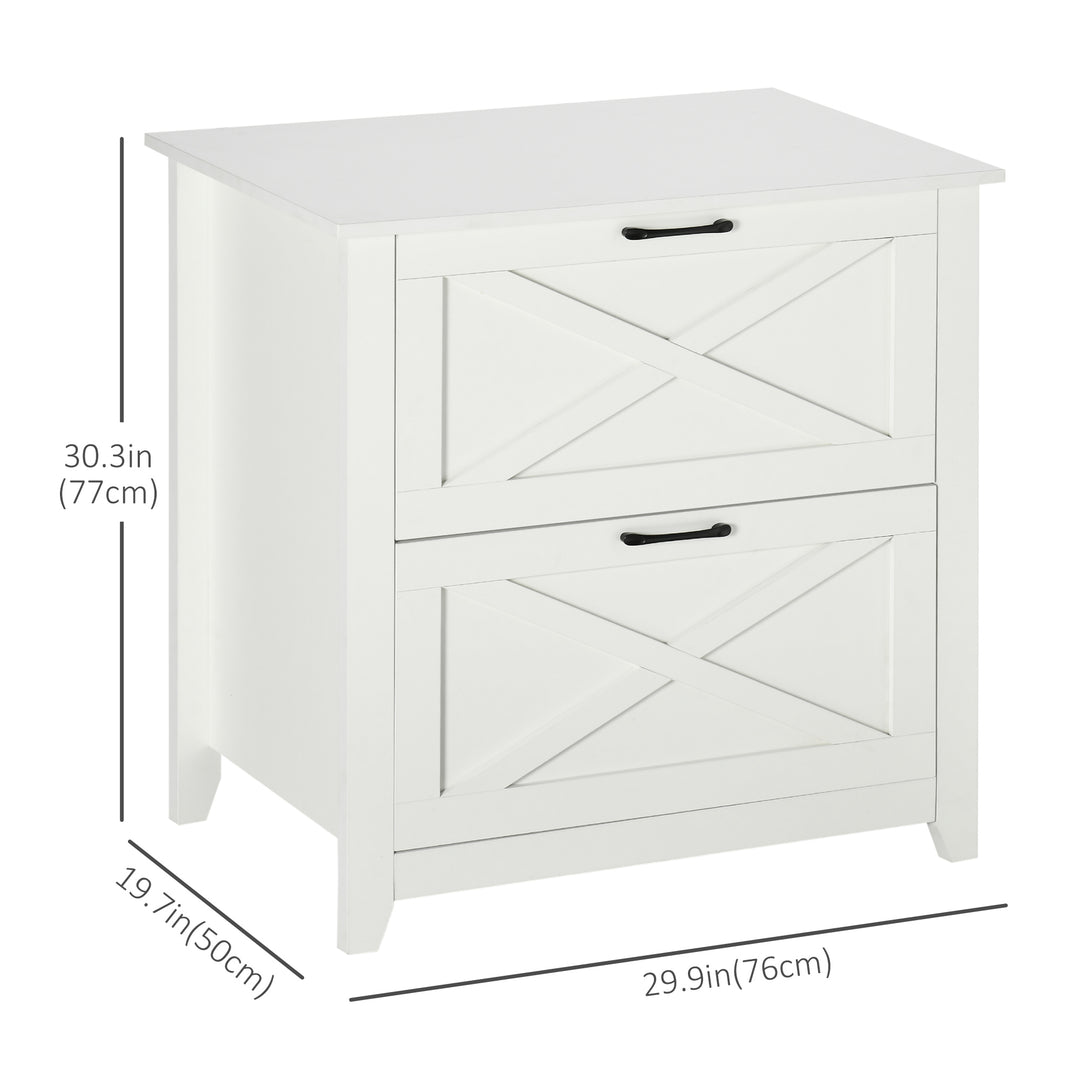 Vinsetto Vertical File Cabinet with Hanging Bars for A4 Size for Home Office, 29.9"x 19.7"x 30.3", White