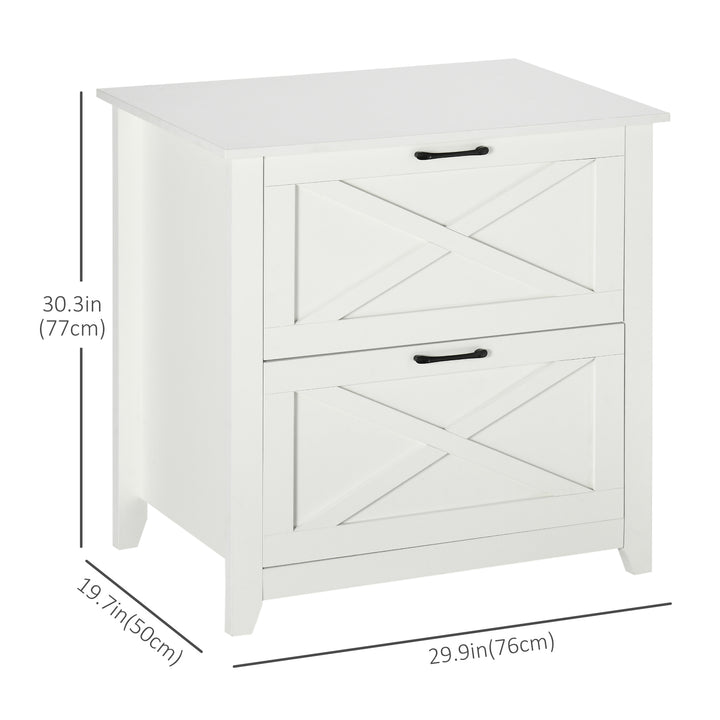 Vinsetto Vertical File Cabinet with Hanging Bars for A4 Size for Home Office, 29.9"x 19.7"x 30.3", White