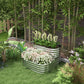 Outsunny 3.4'x3.4'x1' Outdoor Raised Garden Bed, 2-Tier Galvanized Planter Box with Safety Edging for Vegetable, Flower, Fruit