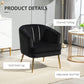 HOMCOM Fabric Armchair, Modern Accent Chair with Gold Metal Legs for Living Room, Bedroom, Home Office, Grey
