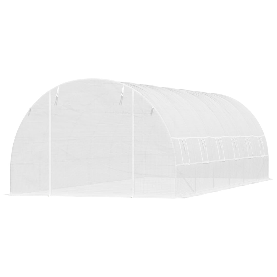 Outsunny 26' x 10' x 6.6' Large Walk in Tunnel Greenhouse Garden Plant Seed Green House Premium Steel Frame