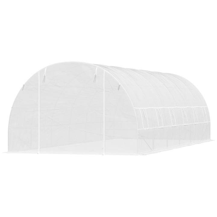 Outsunny 26' x 10' x 6.6' Large Walk in Tunnel Greenhouse Garden Plant Seed Green House Premium Steel Frame